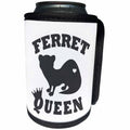 3dRose Janna Salak Designs Text Art - Ferret Queen - Dark Grey - Can Cooler Bottle Wrap (cc_261628)