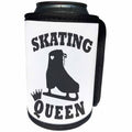 3dRose Janna Salak Designs Text Art - Ice Skating Queen - Dark Grey - Can Cooler Bottle Wrap (cc_261629)