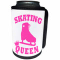 3dRose Janna Salak Designs Text Art - Ice Skating Queen - Hot Pink - Can Cooler Bottle Wrap (cc_261630)