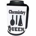 3dRose Janna Salak Designs Text Art - Chemistry Queen - Can Cooler Bottle Wrap (cc_261631)