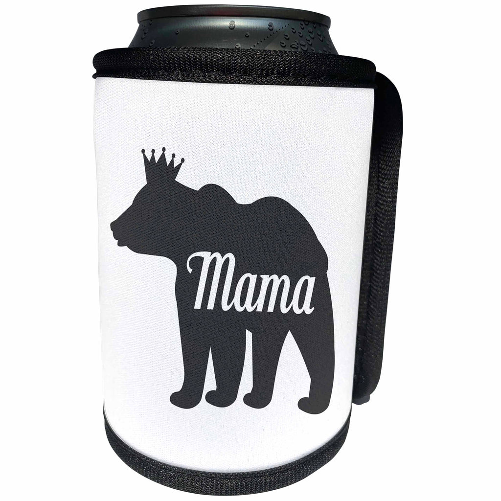 3dRose Janna Salak Designs Text Art - Mama Bear - Can Cooler Bottle Wrap (cc_261634)