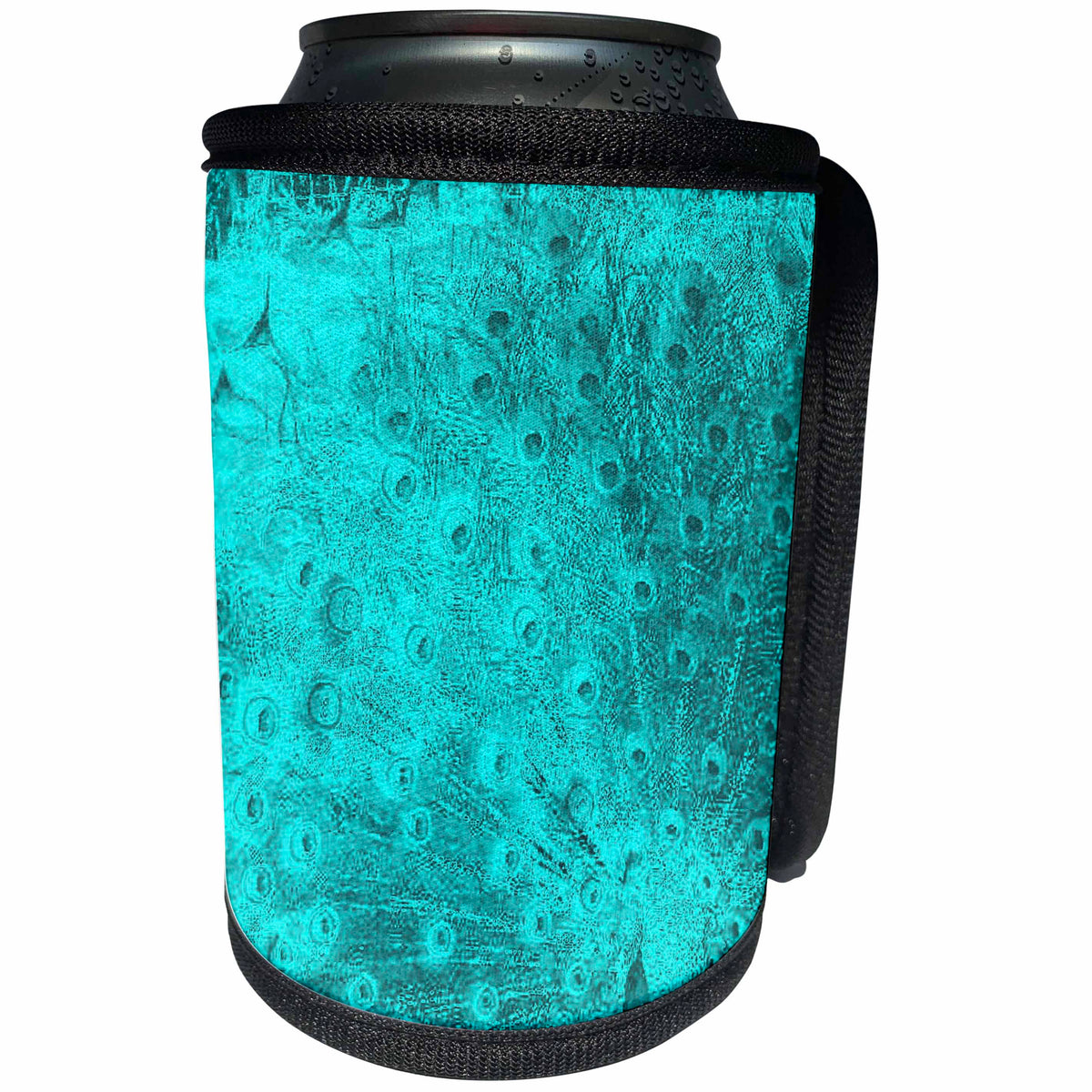 3dRose Patricia Sanders Creations - Turquoise Peacock Art - Can Cooler Bottle Wrap (cc_26164)