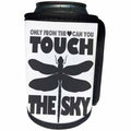 3dRose Janna Salak Designs Text Art - Dragonfly Art - Only From The Heart Can You Touch The Sky - Can Cooler Bottle Wrap (cc_261641)