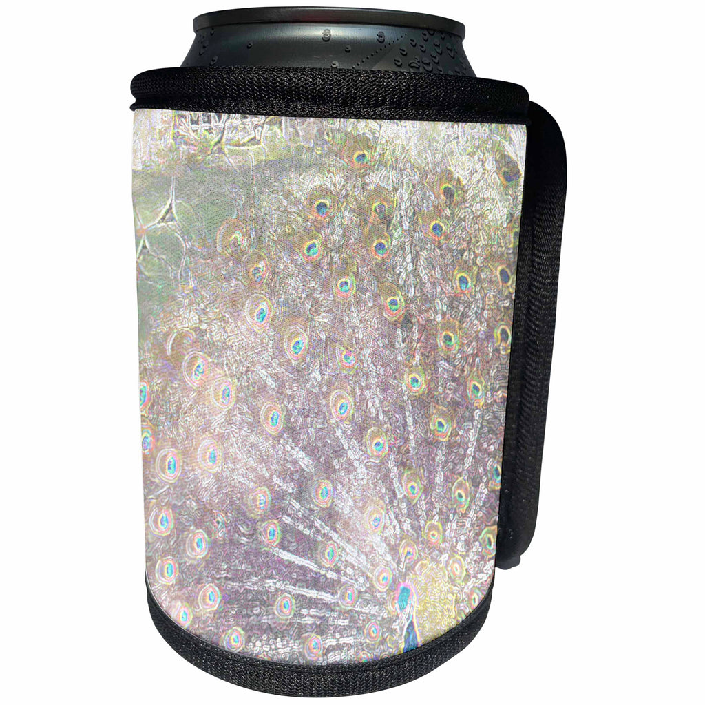 3dRose Patricia Sanders Creations - Peacock Art - Can Cooler Bottle Wrap (cc_26165)