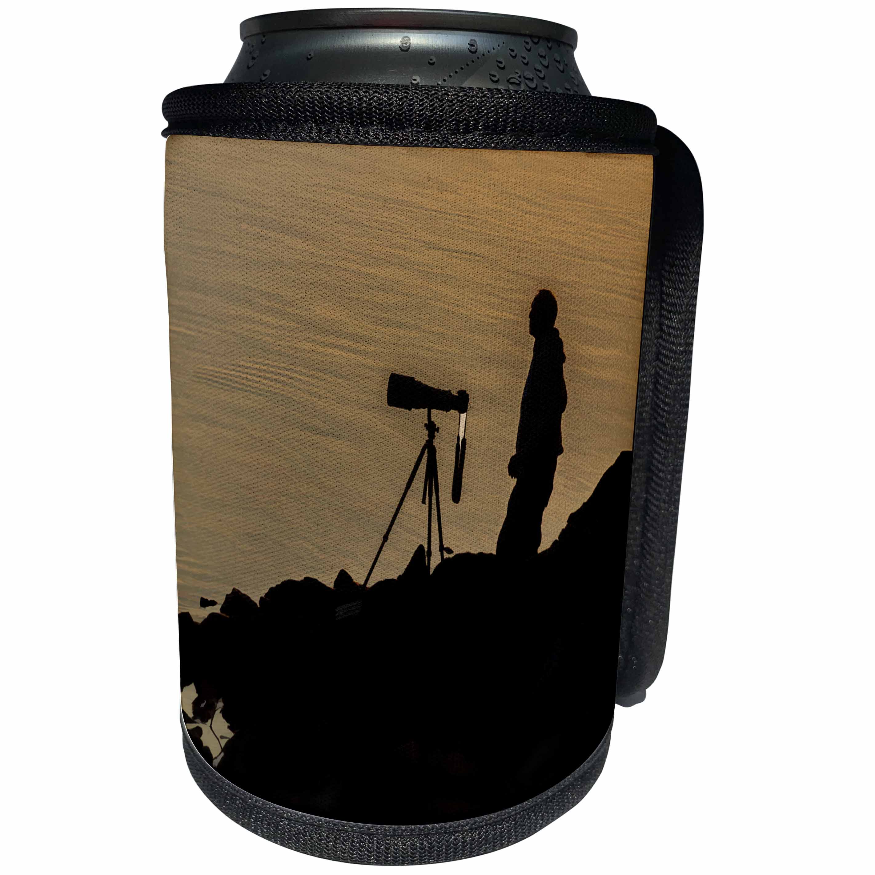 3dRose Roni Chastain Photography - Photographer at dusk - Can Cooler Bottle Wrap (cc_261663)