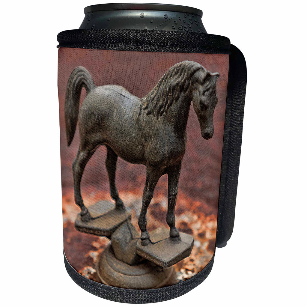 3dRose Roni Chastain Photography - Steel horse - Can Cooler Bottle Wrap (cc_261669)