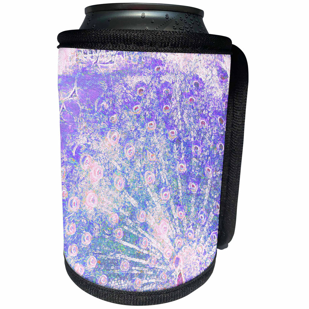 3dRose Patricia Sanders Creations - Purple Peacock Art - Can Cooler Bottle Wrap (cc_26167)