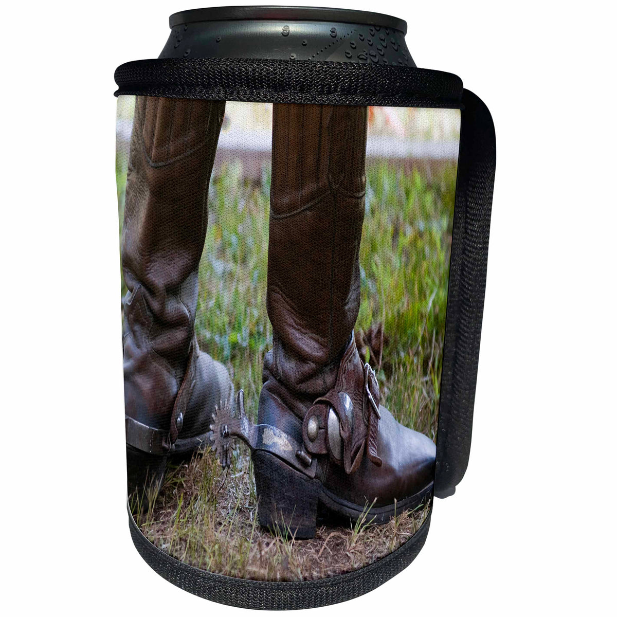 3dRose Roni Chastain Photography - Brown cowboy boots - Can Cooler Bottle Wrap (cc_261679)