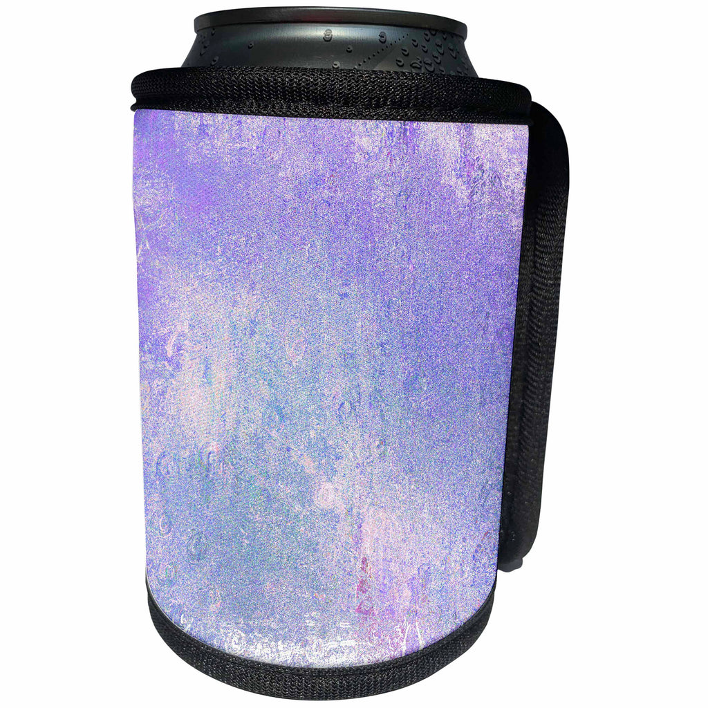 3dRose Patricia Sanders Creations - Purple Abstract Peacock Art - Can Cooler Bottle Wrap (cc_26168)