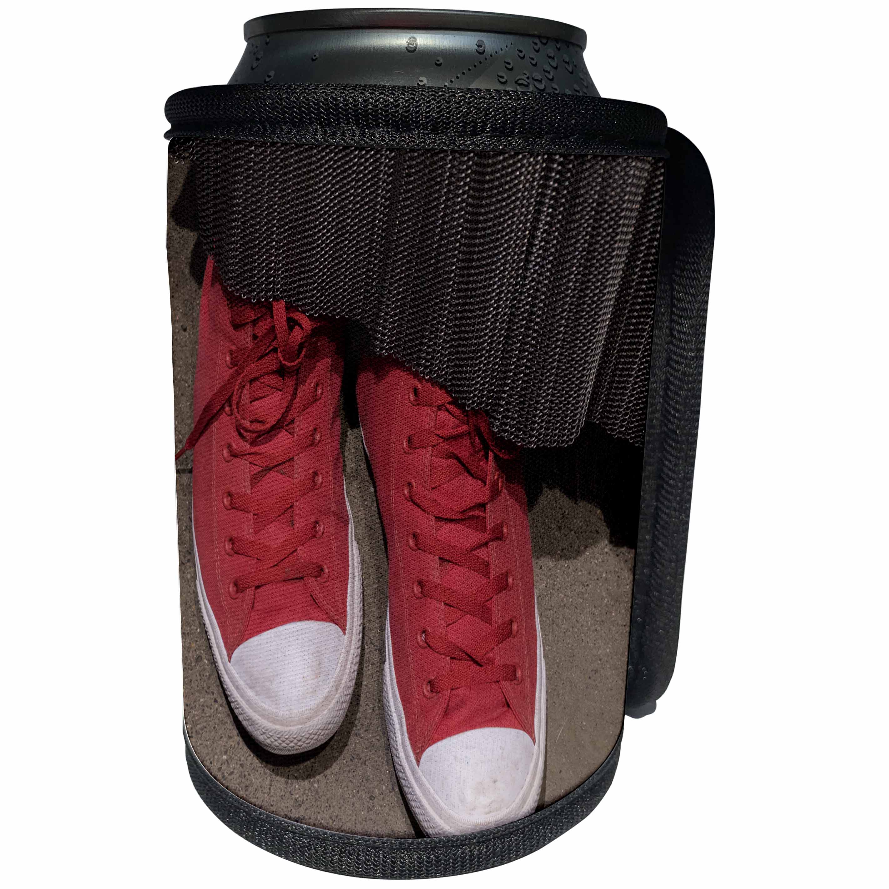 3dRose Roni Chastain Photography - Red Sneakers - Can Cooler Bottle Wrap (cc_261682)