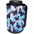 3dRose Russ Billington Patterns - Stained Glass Butterflies over Soft Blue Sky Pattern - Can Cooler Bottle Wrap (cc_261713)