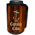 3dRose Russ Billington Nautical Designs - Nautical Anchor Design- Captains Cabin- not real wood - Can Cooler Bottle Wrap (cc_261720)