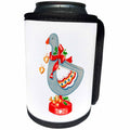 3dRose Russ Billington Christmas Designs - Christmas Toy Goose with Red Ribbons and Holly - Can Cooler Bottle Wrap (cc_261726)