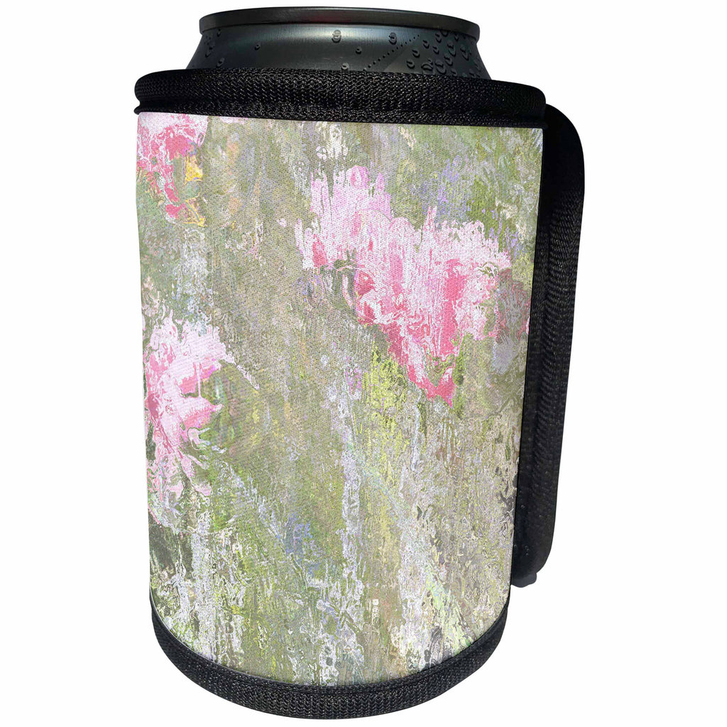 3dRose Patricia Sanders Creations - Pink Poppy Field Floral Art - Can Cooler Bottle Wrap (cc_26177)