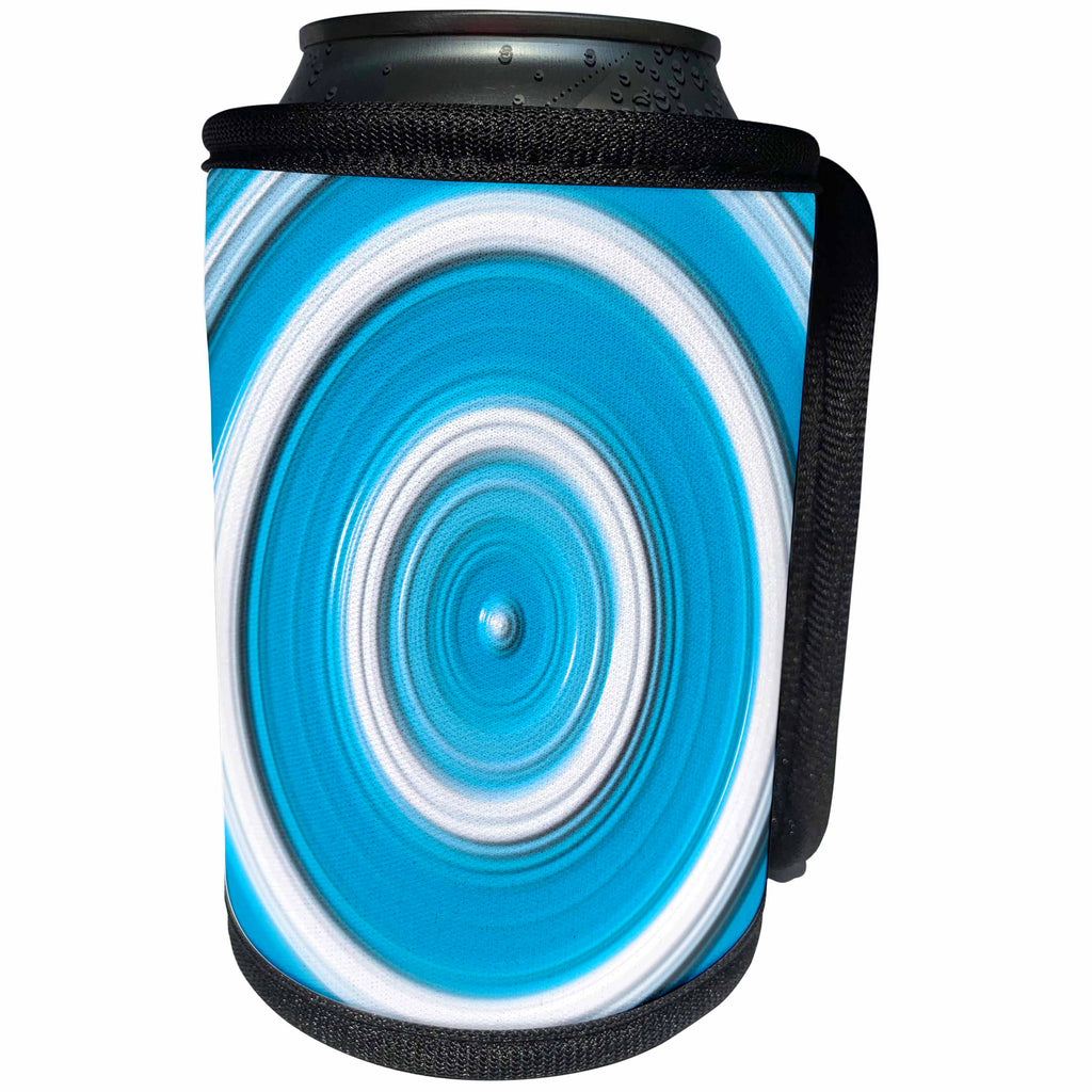 3dRose Russ Billington Designs - Potters Wheel- Blue and White Spinning Clay on Potters Wheel - Can Cooler Bottle Wrap (cc_261798)