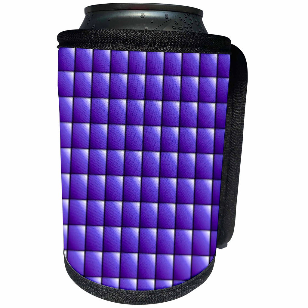 3dRose Russ Billington Patterns - Large Mosaic Tiles Pattern in Purple - Can Cooler Bottle Wrap (cc_261920)