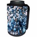3dRose Russ Billington Patterns - Image of Blue Gray Pebbles on Beach - Can Cooler Bottle Wrap (cc_261930)