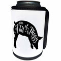 3dRose Russ Billington Designs- A Little Bit of a Piggy - Funny Piggy Design in Black and White - Can Cooler Bottle Wrap (cc_261933)
