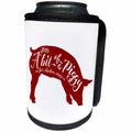 3dRose Russ Billington Designs- A Little Bit of a Piggy - A Little Bit of a Piggy for Chicken Wings- Funny Piggy Design in Red - Can Cooler Bottle Wrap (cc_261940)