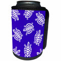 3dRose Russ Billington Patterns - Pretty White Turtle Pattern on Purple Background - Can Cooler Bottle Wrap (cc_262005)