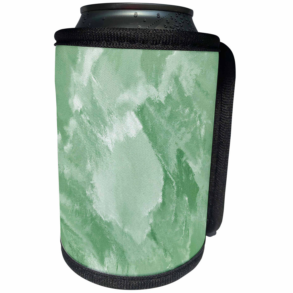 3dRose Patricia Sanders Creations - Earth Green Iris Floral Art - Can Cooler Bottle Wrap (cc_26209)