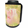 3dRose Patricia Sanders Creations - Gold Yellow and Pink Abstract Floral Art - Can Cooler Bottle Wrap (cc_26218)
