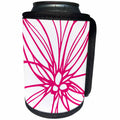 3dRose Russ Billington Patterns - Modern Striking Floral Abstract Pattern in Magenta on White - Can Cooler Bottle Wrap (cc_262193)