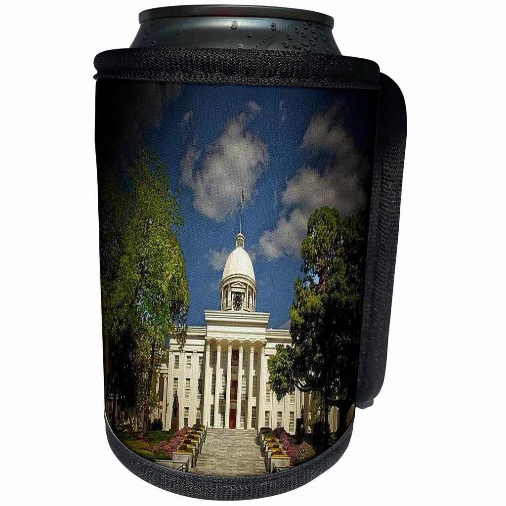 3dRose Sandy Mertens Alabama - Alabama Capitol Building Montgomery in Spotlight - Can Cooler Bottle Wrap (cc_26222)