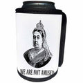 3dRose Russ Billington Designs - Funny Queen Victoria Design- We Are Not Amused in Black and White - Can Cooler Bottle Wrap (cc_262239)