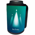 3dRose Russ Billington Christmas Designs - White Halftone Christmas Trees and Snow in Green and Blue Shades - Can Cooler Bottle Wrap (cc_262255)