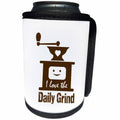 3dRose Russ Billington Designs - Funny Coffee Grinder Design in Brown on White - Can Cooler Bottle Wrap (cc_262256)
