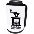 3dRose Russ Billington Designs - Funny Coffee Grinder Design in Black on White - Can Cooler Bottle Wrap (cc_262259)