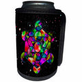 3dRose Russ Billington Designs - Colorful Geometric Circles Hexagon and Star on Starry Background - Can Cooler Bottle Wrap (cc_262306)