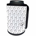 3dRose Russ Billington Designs - A Cat Among the Pigeons- Funny Cat Drawing in Black and White - Can Cooler Bottle Wrap (cc_262323)