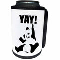 3dRose Russ Billington Designs - YAY- Funny Happy Panda Design in Black and White - Can Cooler Bottle Wrap (cc_262326)