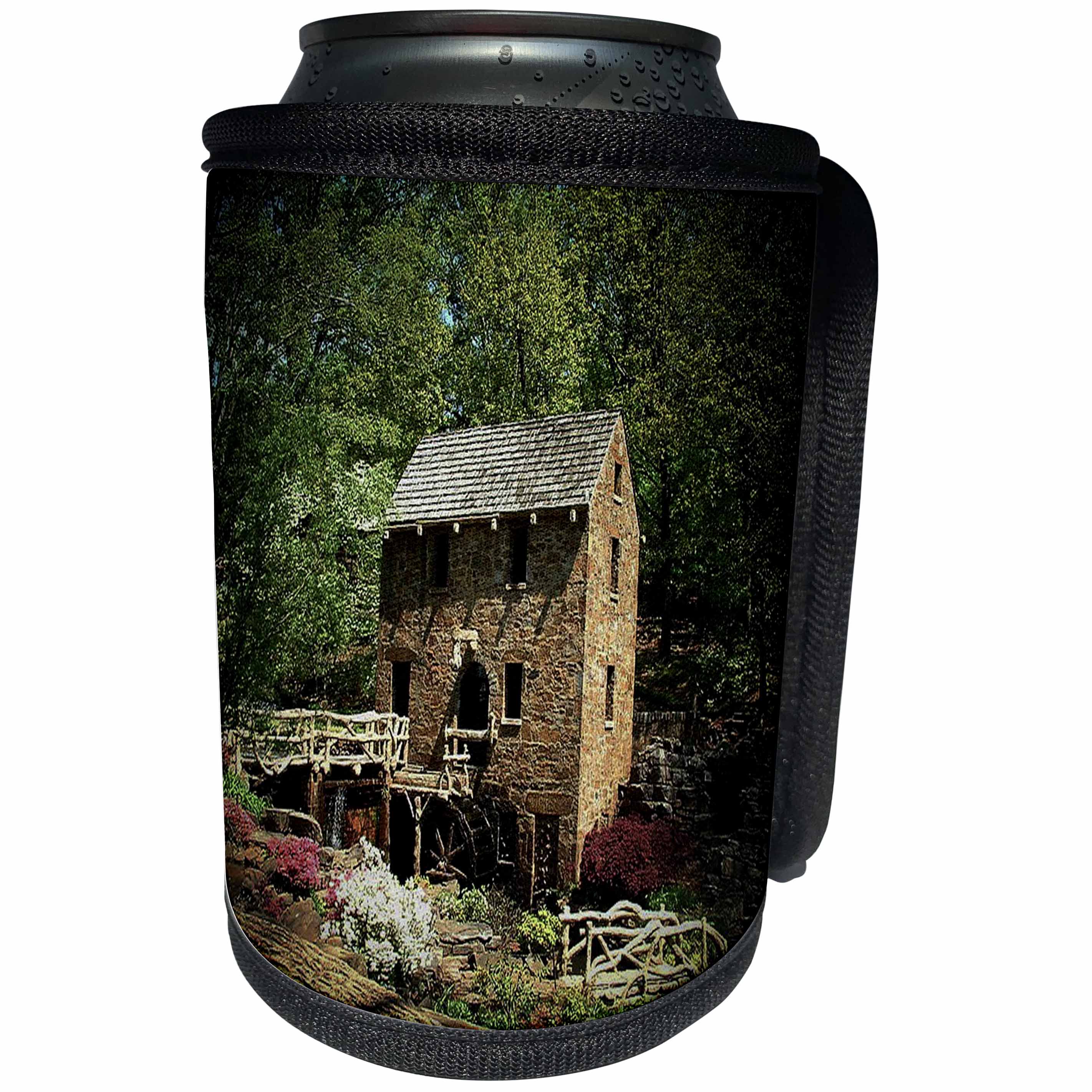 3dRose Sandy Mertens Arkansas - North Little Rock Mill in Spotlight - Can Cooler Bottle Wrap (cc_26234)