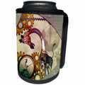 3dRose Heike Köhnen Design Steampunk - Steampunk, cute steampunk giraffe, clocks and gears - Can Cooler Bottle Wrap (cc_262386)