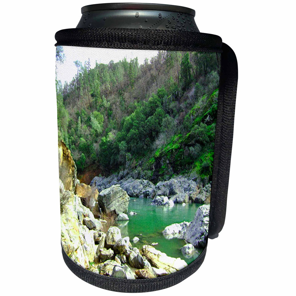3dRose Sandy Mertens California - Yuba River Bridgeport - Can Cooler Bottle Wrap (cc_26239)