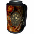 3dRose Heike Köhnen Design Skull - Awesome creepy skulls on vintage background - Can Cooler Bottle Wrap (cc_262395)
