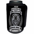 3dRose Sven Herkenrath Astrology - Never Underestimate The Power Of A Woman Born In August - Lion - Can Cooler Bottle Wrap (cc_262403)