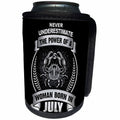 3dRose Sven Herkenrath Astrology - Never Underestimate The Power Of A Woman Born In July - Cancer - Can Cooler Bottle Wrap (cc_262404)