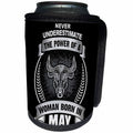 3dRose Sven Herkenrath Astrology - Never Underestimate The Power Of A Woman Born In May - Taurus - Can Cooler Bottle Wrap (cc_262406)