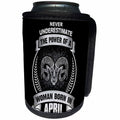 3dRose Sven Herkenrath Astrology - Never Underestimate The Power Of A Woman Born In April - Aries - Can Cooler Bottle Wrap (cc_262407)