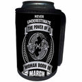 3dRose Sven Herkenrath Astrology - Never Underestimate The Power Of A Woman Born In March - Pisces - Can Cooler Bottle Wrap (cc_262408)