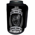 3dRose Sven Herkenrath Astrology - Never Underestimate The Power Of A Woman Born In February - Aquarius - Can Cooler Bottle Wrap (cc_262409)