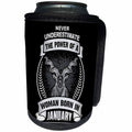 3dRose Sven Herkenrath Astrology - Never Underestimate The Power Of A Woman Born In January - Capricorn - Can Cooler Bottle Wrap (cc_262410)
