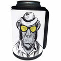 3dRose Sven Herkenrath Animals - Sketch Chimp With Yellow Sunglasses And A Hat Funny - Can Cooler Bottle Wrap (cc_262421)