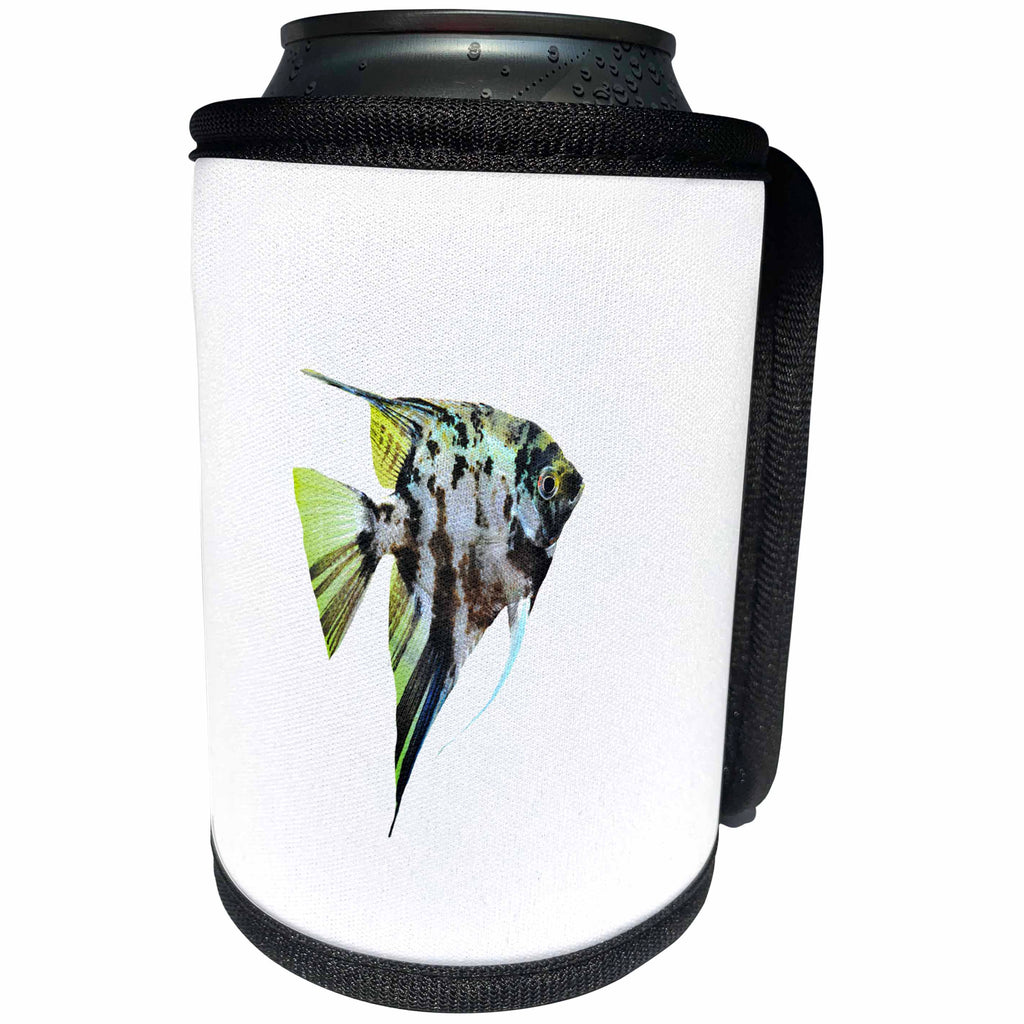 3dRose Sven Herkenrath Animals - Zebra Angelfish Fish Image Tropical - Can Cooler Bottle Wrap (cc_262423)