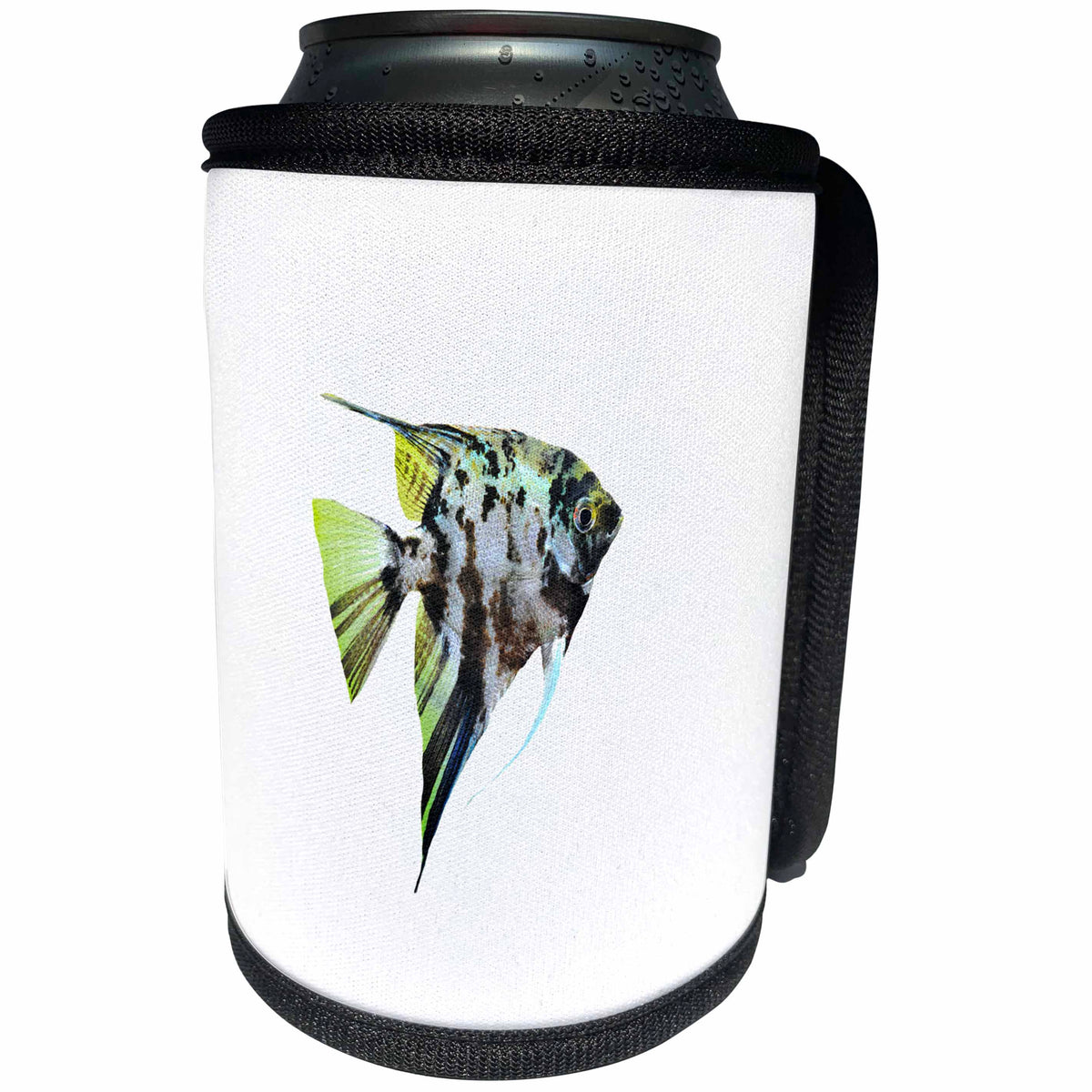 3dRose Sven Herkenrath Animals - Zebra Angelfish Fish Image Tropical - Can Cooler Bottle Wrap (cc_262423)