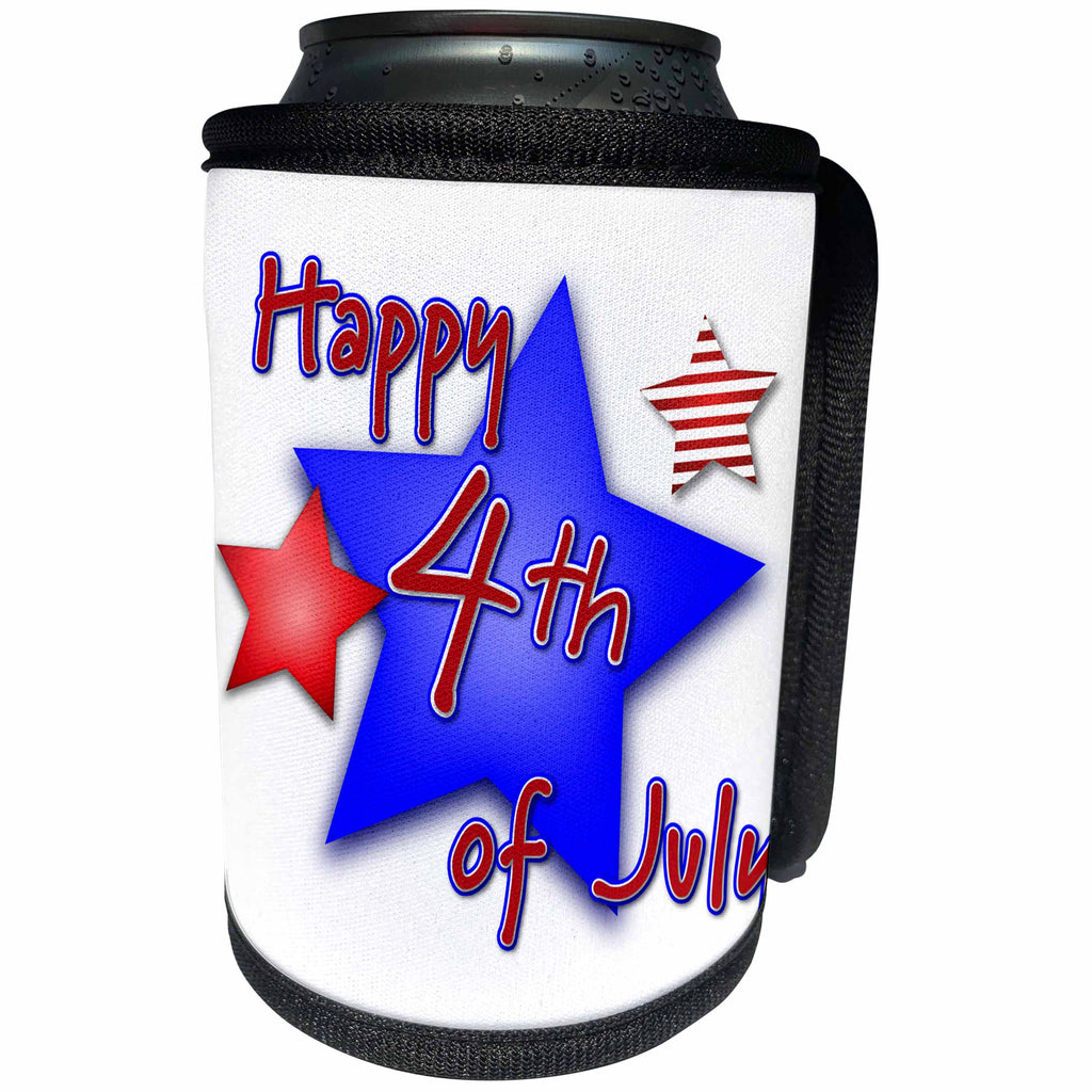 3dRose Sven Herkenrath Holidays - Fourth Of July Design America Celebration - Can Cooler Bottle Wrap (cc_262426)